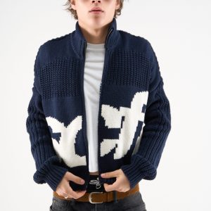 Scff Navy Knit Zipper