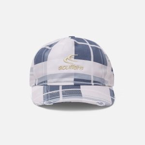 Checks Blue Cap