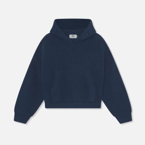 Bawdy Navy Knit Hoodie