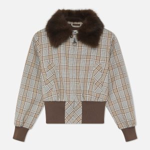 Checkered Brown Harrington Jacket