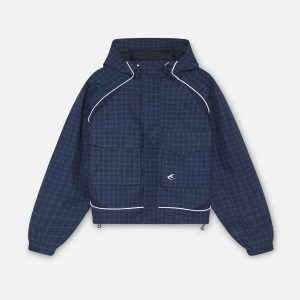 Checkered Navy Essential Windbreaker