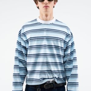 Sport Tech Navy Striped Longsleeve
