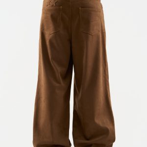 Suede Dark Brown Jumbo Pants