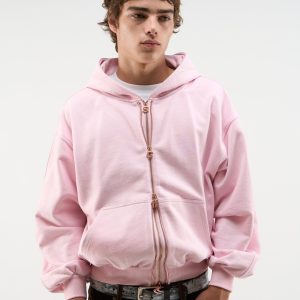 Steel Light Pink Zipper