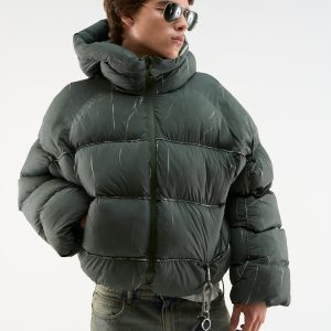 Marble Green Puffer Jacket