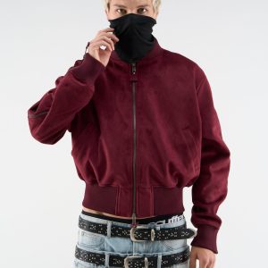 Lisbon Burgundy Bomber Jacket