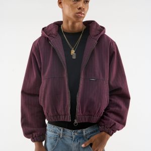 Pinstripe Burgundy Work Jacket
