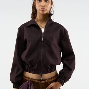 Nautica Burgundy Pinstripe Jacket