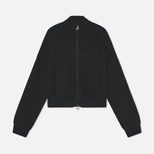 Delore Black Knit Zipper