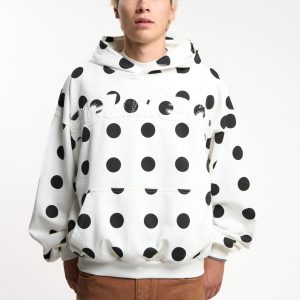 Raw Dots White Hoodie