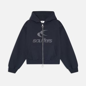 Logo Black Zipped Hoodie