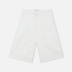 Maison Ecru Pinstripe Shorts
