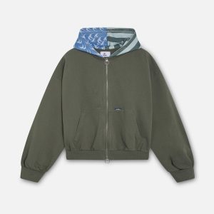 Nowhere Green Zipped Hoodie