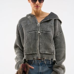 New Light Dark Buzz Knit Zipper