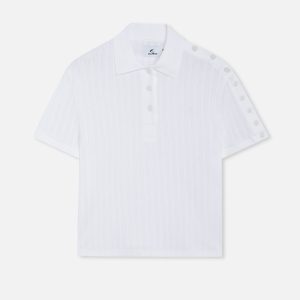 Placket White Polo