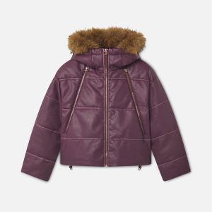 Raw Burgundy Puffer Jacket