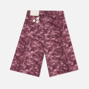 Real Flower Burgundy Jumbo Shorts