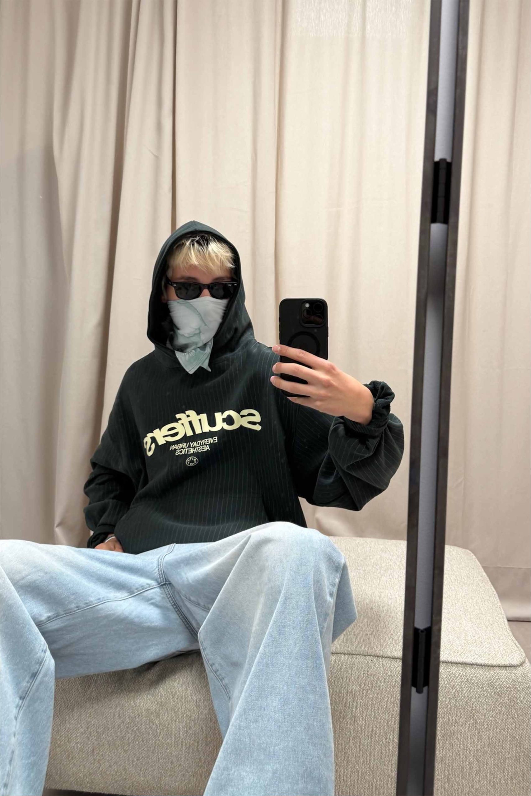 Iconic Dark Green Pinstripe Hoodie - Image 5