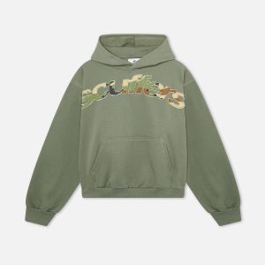 Animal Green Hoodie