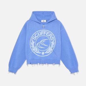CLG Blue Knit Zipper