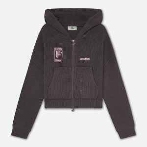 Signal Brown Knit Zipper