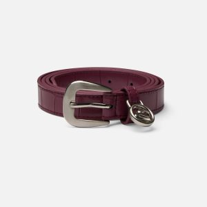Slim Burgundy Belt