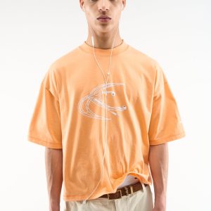 Earphones Orange T-Shirt