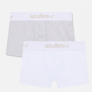 Basic Brief White & Grey Melange Boxers