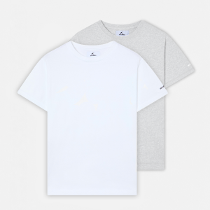 Basic White and Grey Melange Regular T-Shirt Pack