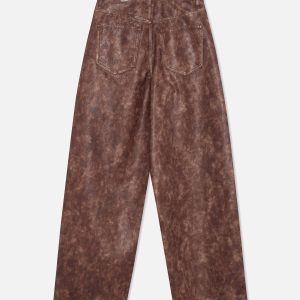 Leather Brown Jumbo Pants